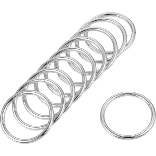 Uxcell 1.18"(30mm) O Rings Metal for Straps Bags Belts DIY Crafts Silver Tone 20pcs