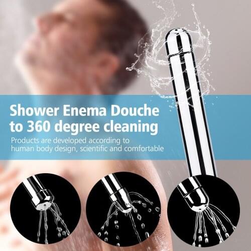 3 Style Aluminum Heads Vaginal Anal Plug Cleaning Colon Douche System Butt Plug Body Shower Cleaner Anal Douche Vaginal Cleaner