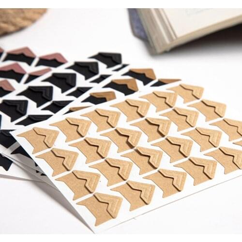 5 Sheets of 120Pcs Diy Vintage Album Photo Corner Sticker Scrapbooking Photo Decoration Accessories Paper Stickers