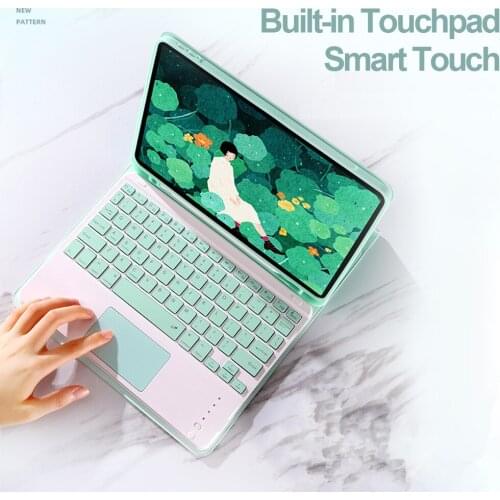 Wireless Bluetooth Keyboard With Touchpad for IPad Pro Tablet Rechargeable Slim Keyboard With Protection Case Pencil Holder