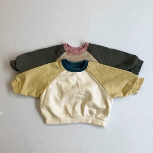 Toddler Kids Hoodies Spring New Boys Girls Casual Long Sleeve Sweatshirts Korean Splicing Cotton Kids Pullovers Baby Clothing