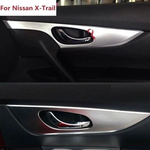 For nissan Rogue X-Trail 2014 2015 2016 ABS Chrome Interior Door Handle Bowl Cover Trim Bezel Decoration Molding Sticker