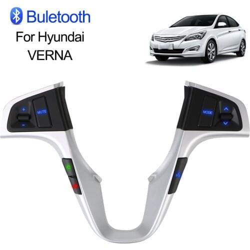 Steering Wheel Button For Hyundai VERNA SOLARIS Car Accessories Audio Volume Music Control Switch Bluetooth Blue Backlight