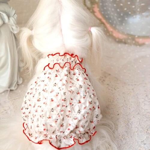 Summer Dog dress pet Clothes puppy skirts lace floral Princess lovely Pomeranian Teddy Yorkshire Corgi Bichon Shih Tzus Costume