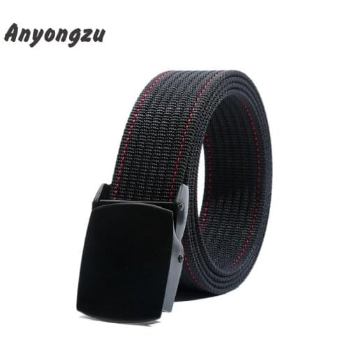 Hot Selling Smooth Metal Buckle Nylon Belt High-end Simple Atmosphere High Quality Free Adjustable Length Belt Multiple Colors