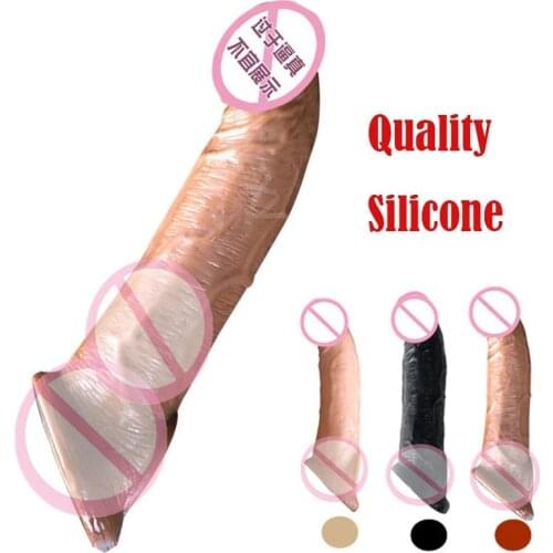 Sex Shop Reusable Sex Condoms Skin Feeling Silicone Sleeving Penis Enlargement Delay Ejaculation Cock Rings Adult Toys For Men