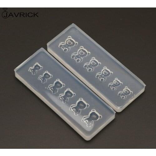 2Pcs Cute Mini Bear Nail Art Silicone Mold Kit Nail Carving Mold Nail Carving Mold Nail Art Templates Maincure Tools