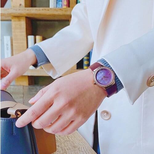 NAVIFORCE Fashion Elegant Women Quartz Wrist Watch Stainless Steel Mesh Dress Lady purple Clock Waterproof Date Casual Watch