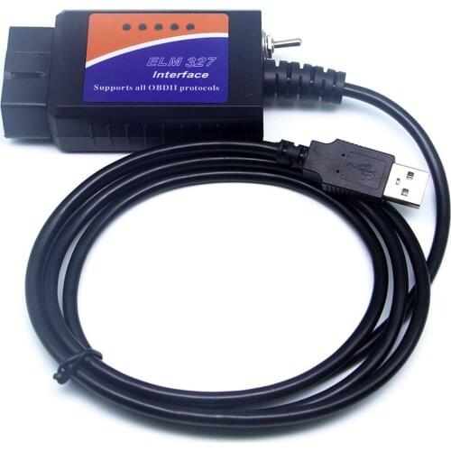 New Arrival ELM327 USB FTDI with switch (HS CAN and MS CAN) car diagnostic cable