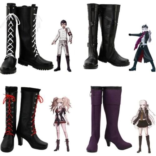 Danganronpa Cosplay Maizono Sayaka Shoes Cos Yasuhiro Taeko High Heel Shoes Girls British Style Leather Shoes ChiaKi Women Men