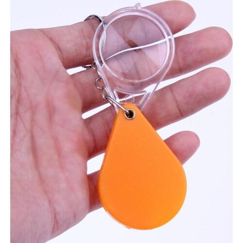 10X Plastic Portable Folding Magnifier Handheld Glass Lens Keychain Magnifying Glass Jewelry Magnifier Magnifying Tool