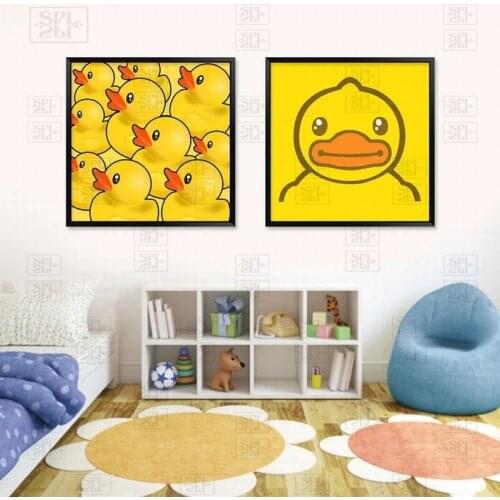 Yellow Duck Posters Kids Room Canvas Painting Nursery Bedroom Decoration Wall Art Pictures Animals Cartoon Print Posters