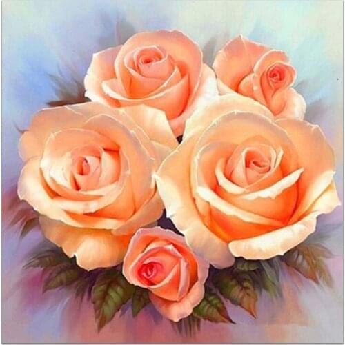 Sale 5D DIY Diamond Painting Flowers Rose Cross Stitch Kit Full Diamond Embroidery Mosaic Art Picture Crystal Decor Crafts Gift