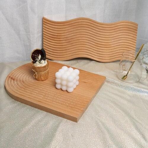Water Ripple Bread Dessert Tray Cutting Chopping Board Creative Geometric Design Placement Plate Curved Surface Art Mold