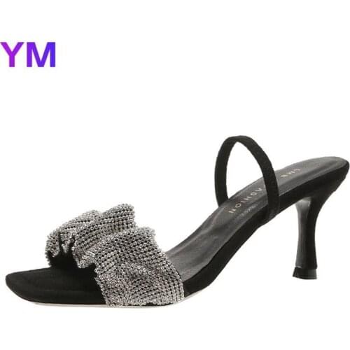 New Women Shoes Gladiator Sandals Sexy High Heels Sandals Summer Party Dress Crystal Pumps Big Size 43 Zapatos De Mujer Tacon