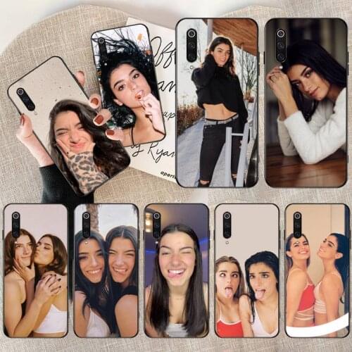 KPUSAGRT Charli and Dixie D'Amelio Silicone Black Phone Case for Xiaomi Mi Note 10 Lite Mi 9T Pro xiaomi 10 10 CC9 Pro 9SE