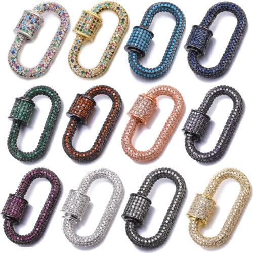 2021 DIY Jewelry Luxury Zircon Rhinestone Spiral Clasps Pendants Accessories For Necklace Bracelet Clasps For Jewelry Making Box