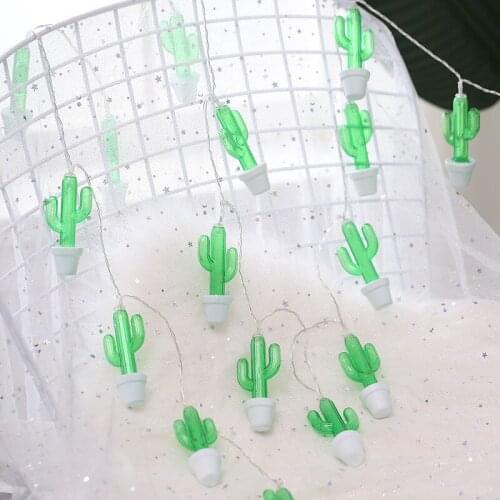 3M 20 Led String Light Cactus Green Pot LED Christmas Events Party Bedroom Indoor Decoration Lights Colorful Holiday xx30
