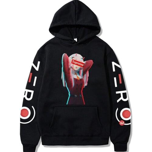 Street Style DARLING in the FRANXX Print Hoodie Cool Zerotwo Loog Sleeve Buddy Bar Personality Hoodie Sweatshirt Women Men