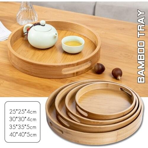 Japanese Style Bamboo Tea Tray Food Serving Plate Snack Deseert Plate Creative Baking Bread fruit Dishes Drink Platter