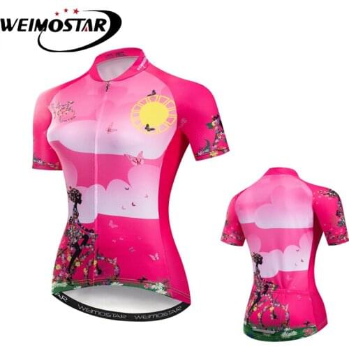 Weimostar Cycling Jersey Women 2018 Summer Polyester Mountain Bike Clothing MTB Bicycle Jersey Shirt Quick Dry Cycling Wear