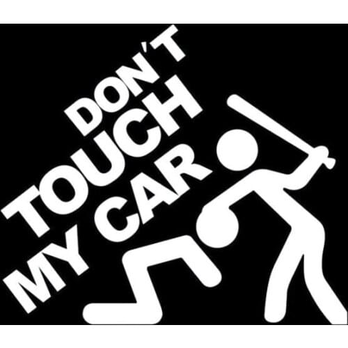 Yesplease 14*7 cm NEW Strong Adhesion Funny Dont Touch My Car Pattern Reflective Car Sticker Waterproof PVC Car Sticker