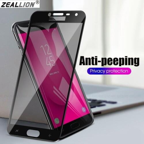 Zeallion 1pcs for Samsung Galaxy J4 J6 Plus J8 J2 Pro 2018 A10 A20 M10 Tempered Glass Anti Peeping Privacy Screen Protector Film