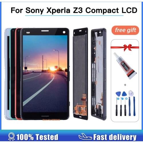 LCD For SONY Xperia Z3 Compact Display Touch Screen with Frame For SONY Xperia Z3 Mini LCD D5803 D5833 screen Digitizer Assembly