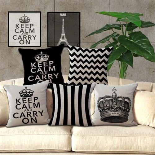 ZXZXOON Decorative Throw Pillow Case Crown Eiffel Tower Polyester Cushion Cover For Sofa Home Capa De Almofadas 45x45cm