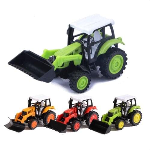 1pc 10cm tractor bulldozer grab excavator engineering van vehicle car pull back plastic model home decoration boy toy gift