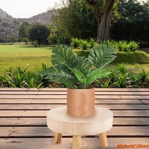 1pc Wooden Plant Stand Round Flower Shelf Holder Modern Plant Flower Pot Display Shelf Stool for Indoor Outdoor Home Patio Decor