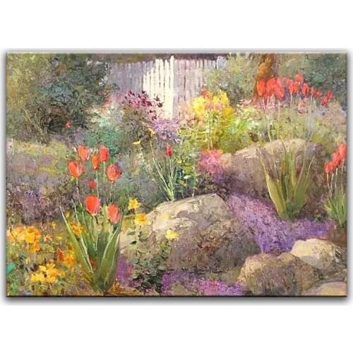 100% hand painted oil painting Home decoration high quality landscape knife painting pictures DM16072119