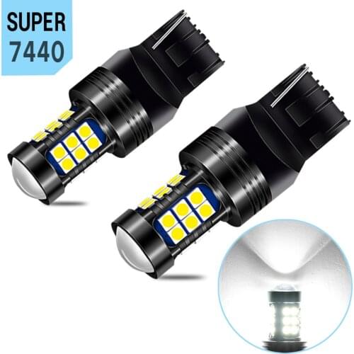 2x T20 W21W 7440 7440NA 1156 BA15S T15 W16W LED Reverse Light Bulbs Canbus Error Free Car Lamp Tail Lamp Auto White 6000K 12V