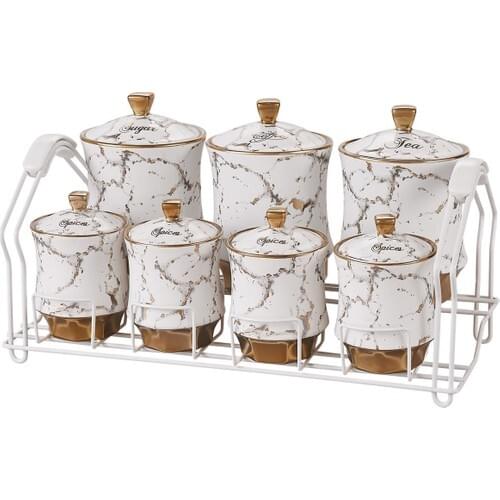 Acar Spice Route the pole Porcelain Metal Standing Spice Team-White