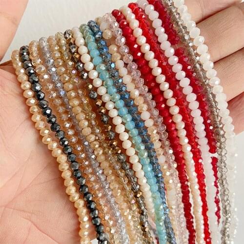 Austria Ab Color Faceted 4mm Crystal Beads for Jewelry Making Diy Bracelet Material Perles Loose Round Spacer Glass Beads bulk