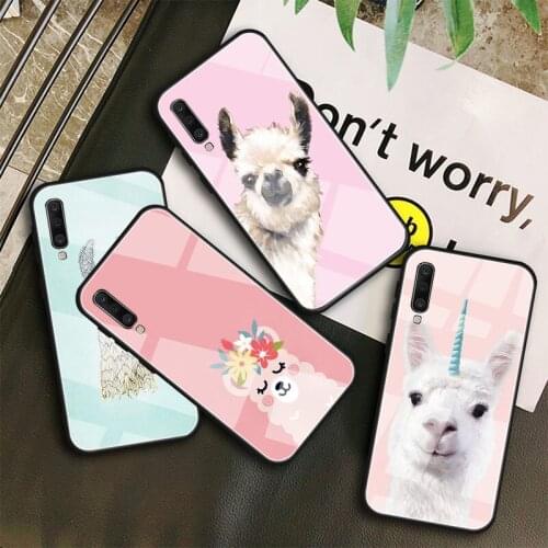 Cartoon Lama Llama Alpacas Animal Tempered Glass Case For Samsung Galaxy A10S A10E A20S A20E A30S A40 A50S A60 A70 A80 A90 A6 A7