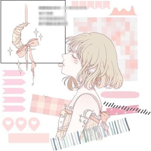 Fair Hyacinth Girl Washi Tapes Bullet Journal Masking Tape Adhesive Tape DIY Scrapbooking Washi Stickers