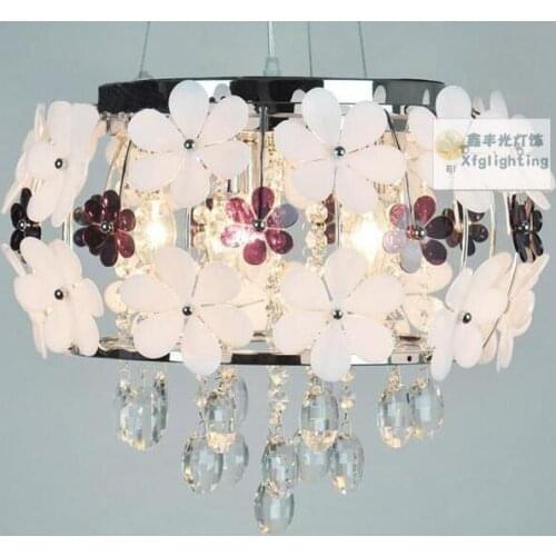Creative pendants portfolio LED Crystal Flower Restaurant Chandelier m