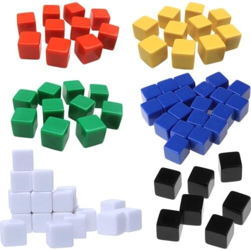20pcs 16mm Dice Square Corner Blank Dice DIY Board Game 6 Sided Engravable Dice U2JB