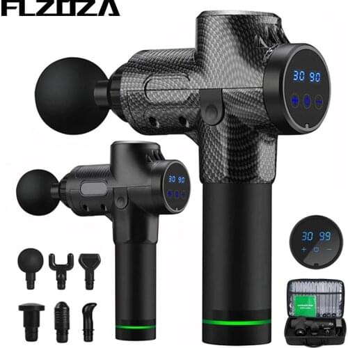 Massage Gun Deep Tissue Percussion Muscle Massager Pain Relief Electric Body Neck Massager 30 Speed LCD Touch Display Fascia Gun