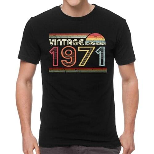 Vintage 1971 T Shirt Men 100% Cotton Print T-shirt Streetwear Tshirt Short Sleeve 49th 49 Years Old All Birthday Gift Tee Tops