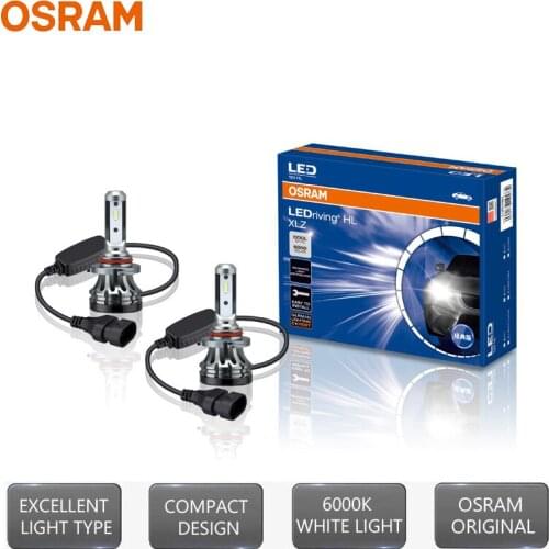 OSRAM LED HB3 HB4 12V 18W 6000K XLZ CLASSIC Super Bright Headlight Cool White Car Light Mini Auto Light +120% Brightness (2Pcs)