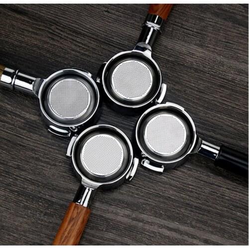 58MM Stainless Steel Double Ear Coffee Machine Handle Bottomless Filter Portafilter Universal Wooden Espresso Coffee Tools