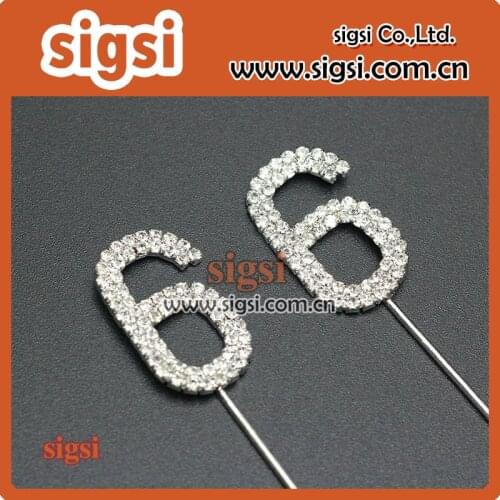 Simple design crystal rhinestone cake topper for decoration
