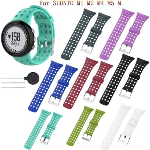 Replacement soft sport Silicone Watch Band Bracelet Strap For SUUNTO M1 M2 M4 M5 M Series Universal Watchband With Install Tools