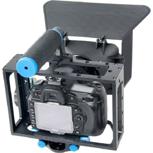 Handheld 3 in 1 DSLR Rig Set Camera Cage+Follow Focus+Matte Box for Canon 5D2 5D3 6D 7D 60D 70D Film Making Studio Accessories