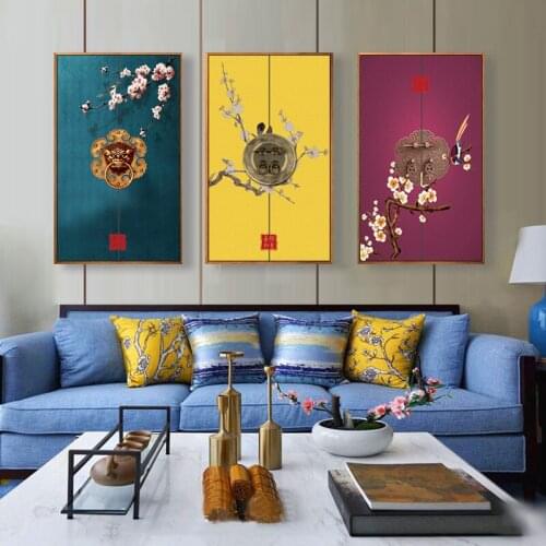 Needlework Chinese style palace plum blossom door knocker decor painting cross stitch Patterns Sets For Embroidery cross-stitch