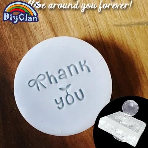 Transparent Thank You Handmade Soap Stamp Clear Resin Diy Natural Soap Making Stamps With Handle Acrylic Seal Customize
