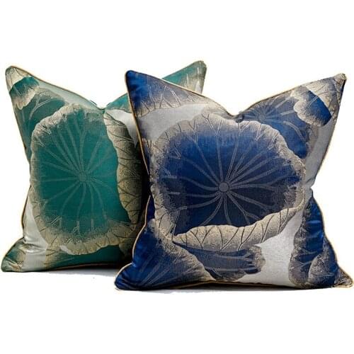 Light Luxury Embroidery Leaf Decorative Pillowcase Chinese Jacquard Cushion Cover Home Office Car Sofa Seat Throw Pillows Case