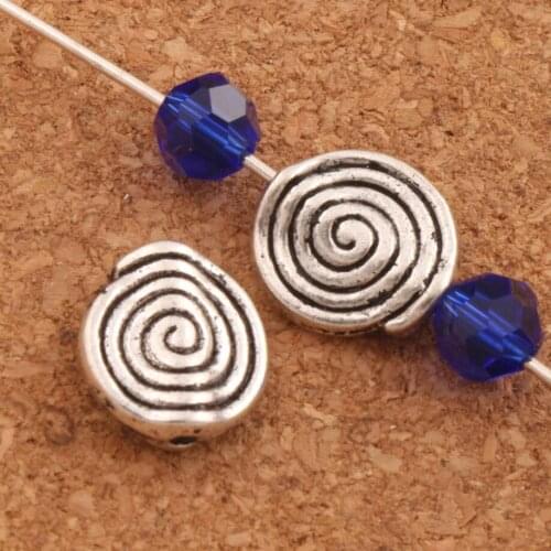 Swirl Bail Style Rondelle Beads 11.4x10.7mm 45PCS Zinc Alloy Metal Spacers Jewelry Findings L601